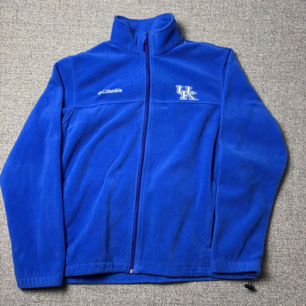 Kentucky Wildcats Columbia Fleece Jacket Mens Large Blue Football Sportswear